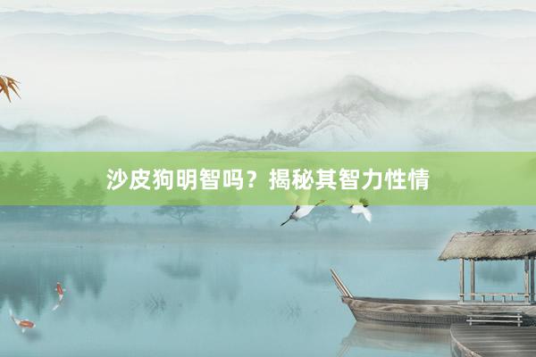 沙皮狗明智吗？揭秘其智力性情